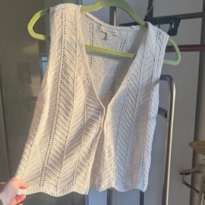 Francesca's Collections White Knit Tank Top